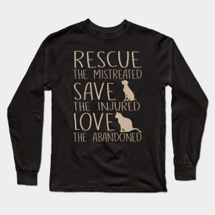 Rescue Save Love Pet Adoption Rescue Animals Long Sleeve T-Shirt